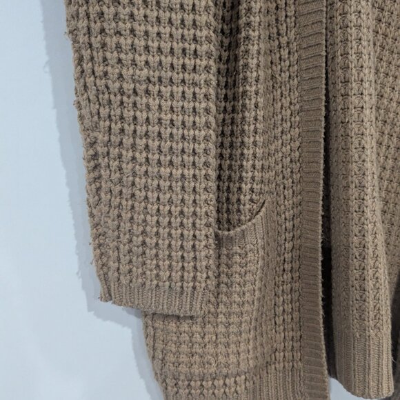 Bluenotes Chunky Knit Open Long Cardigan Beige Size XL - Picture 2 of 7